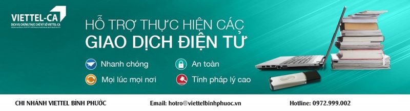 chữ ký số viettel Đồng Xoài -Bình Phước